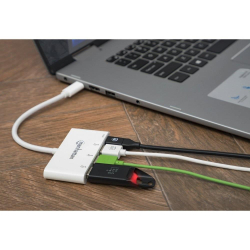 Hub USB Manhattan 3-portowy USB-C 3.1 Gen1-187260