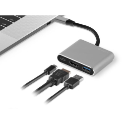 Kabel adapter 3w1 Tracer A-1, USB-C, HDMI 4K, USB 3.0, PDW 100W-202642