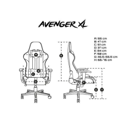 Fotel dla gracza Fury Avenger XL czarno-biały-204506