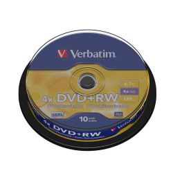 DVD+RW Verbatim 4x 4.7GB Matt Silver (cake 10)