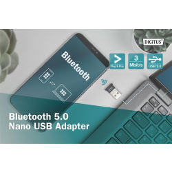Adapter DIGITUS Bluetooth V5.0 Class 2 EDR USB 2.0 mini-218199