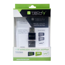Karta sieciowa Techly bezprzewodowa USB Wi-Fi 300N 2.4GHz Mini-271233