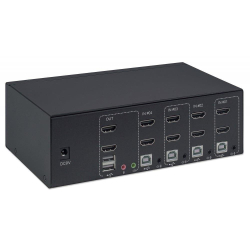 Przełącznik KVM Manhattan HDMI / USB 4x1 Dual-Monitor Video 4K*30Hz-274192