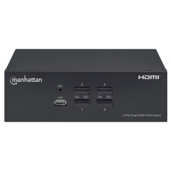 Przełącznik KVM Manhattan HDMI / USB 4x1 Dual-Monitor Video 4K*30Hz-274193