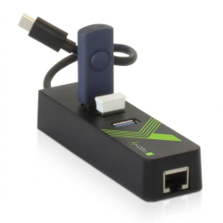 Karta sieciowa / Adapter Techly USB-C / Gigabit RJ45 Hub 3xUSB 3.0-274763